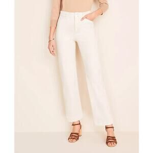 Ann Taylor The Easy Straight Jeans White Size 16